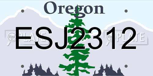 ESJ2312 Oregon License Plate