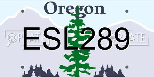 ESL289 Oregon License Plate