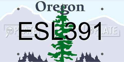 ESL391 Oregon License Plate