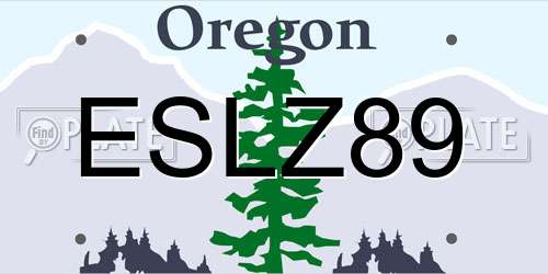 ESLZ89 Oregon License Plate