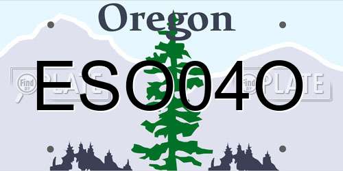 ESO04O Oregon License Plate