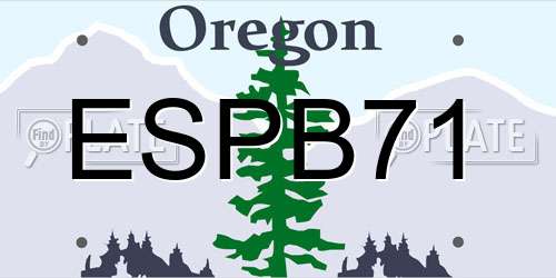 ESPB71 Oregon License Plate
