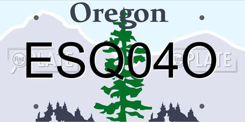 ESQ04O Oregon License Plate