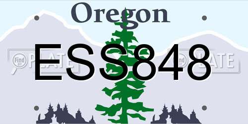 ESS848 Oregon License Plate