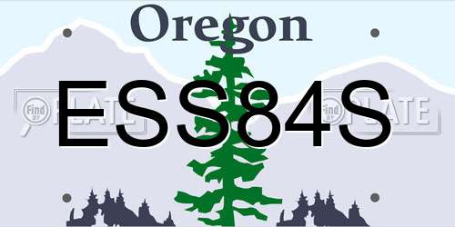 ESS84S Oregon License Plate