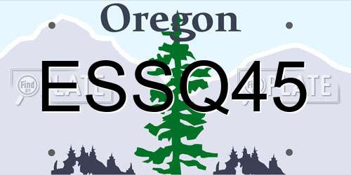 ESSQ45 Oregon License Plate