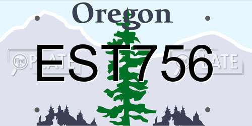EST756 Oregon License Plate