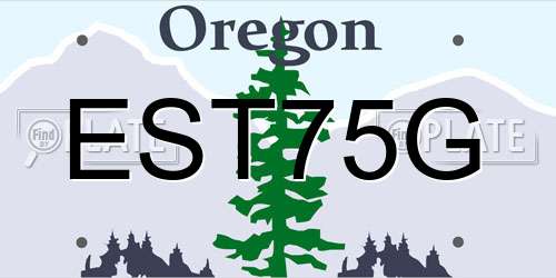 EST75G Oregon License Plate