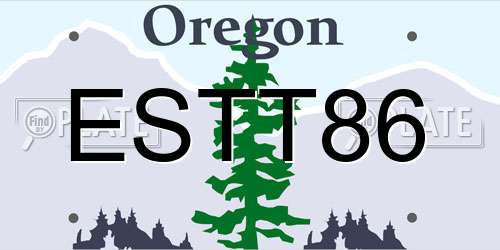 ESTT86 Oregon License Plate