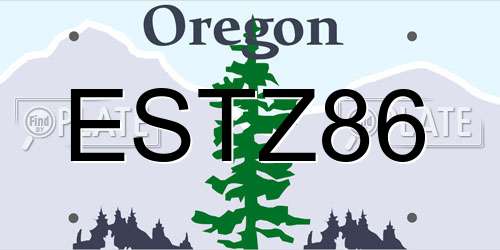ESTZ86 Oregon License Plate