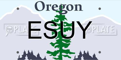 ESUY Oregon License Plate