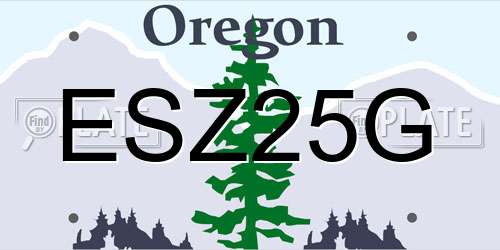 ESZ25G Oregon License Plate