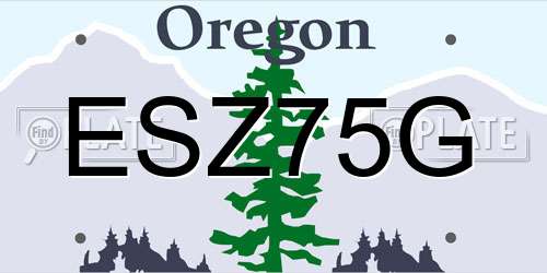 ESZ75G Oregon License Plate