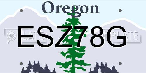 ESZ78G Oregon License Plate