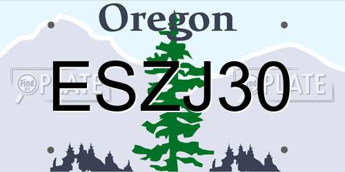 ESZJ30 Oregon License Plate