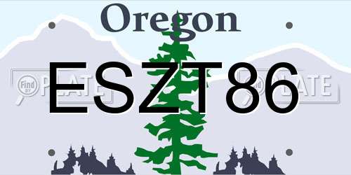 ESZT86 Oregon License Plate