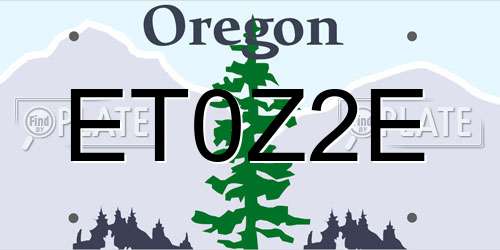 ET0Z2E Oregon License Plate