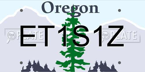 ET1S1Z Oregon License Plate