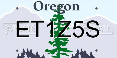 ET1Z5S Oregon License Plate