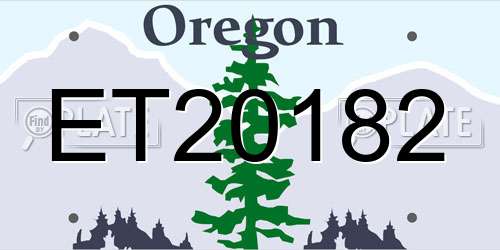 ET20182 Oregon License Plate