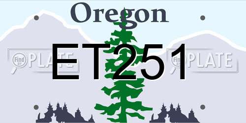 ET251 Oregon License Plate