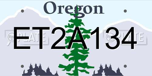 ET2A134 Oregon License Plate
