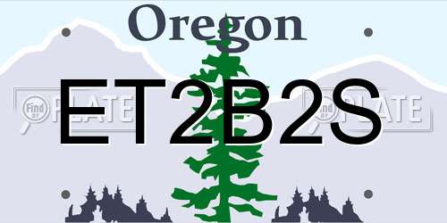 ET2B2S Oregon License Plate
