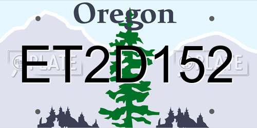 ET2D152 Oregon License Plate