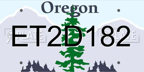 ET2D182 Oregon License Plate