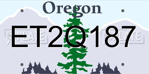 ET2Q187 Oregon License Plate
