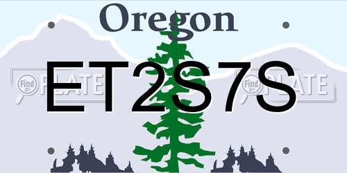 ET2S7S Oregon License Plate