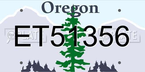 ET51356 Oregon License Plate