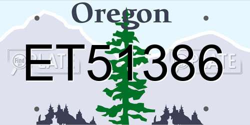 ET51386 Oregon License Plate