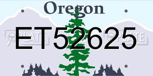 ET52625 Oregon License Plate
