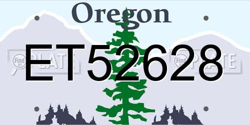 ET52628 Oregon License Plate