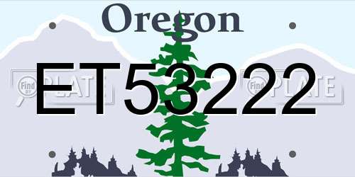 ET53222 Oregon License Plate