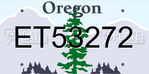 ET53272 Oregon License Plate