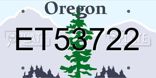 ET53722 Oregon License Plate