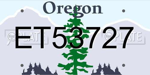 ET53727 Oregon License Plate