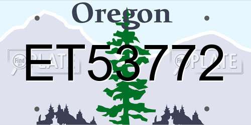 ET53772 Oregon License Plate