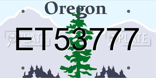 ET53777 Oregon License Plate