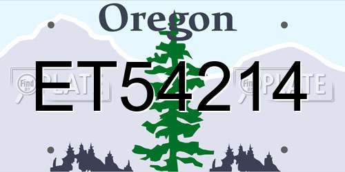 ET54214 Oregon License Plate