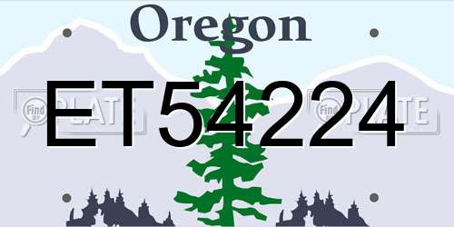 ET54224 Oregon License Plate