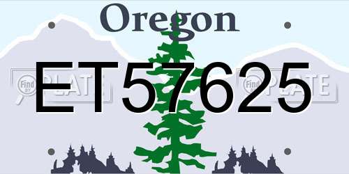 ET57625 Oregon License Plate