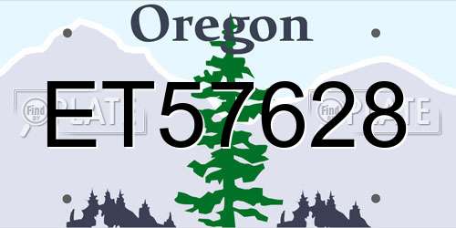 ET57628 Oregon License Plate