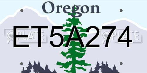 ET5A274 Oregon License Plate