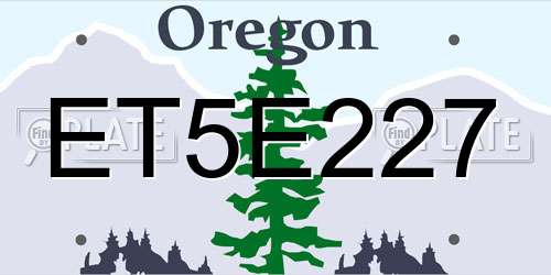 ET5E227 Oregon License Plate