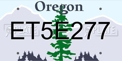 ET5E277 Oregon License Plate