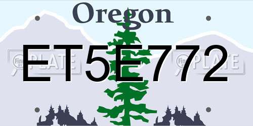 ET5E772 Oregon License Plate