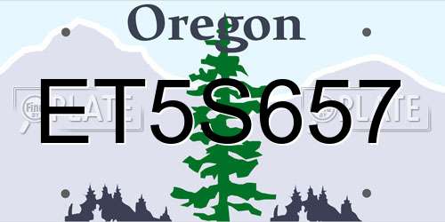 ET5S657 Oregon License Plate
